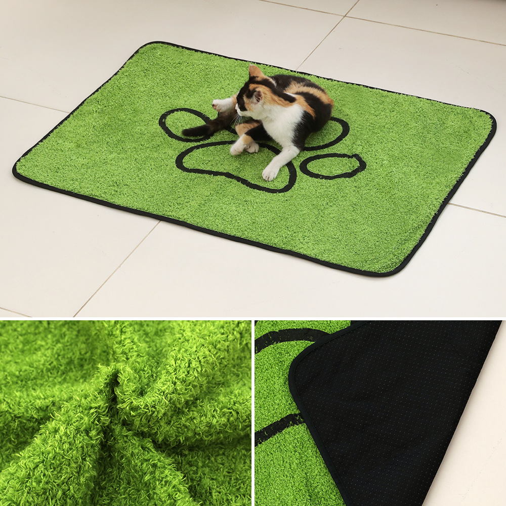 2 Pcs Artificial Grass Pet Mat – Soft, Fast-Drying & Non-Slip Sleeping Pad for Cats and Dogs(90*104cm)