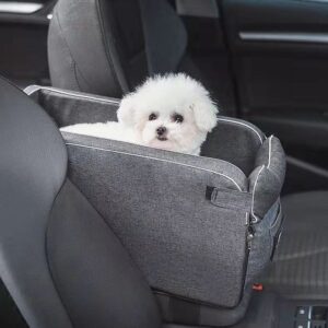 Thickened Pet Car Seat for Center Console(42x20x22CM) - Dog & Cat Booster Travel Safety Bed with Removable Cooling Mat & Handle