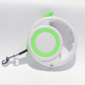 Green-white Heavy Duty Retractable Dog Leash with Ergonomic Wide Handle - Automatic Tangle-Free Extending Lead for Large and Medium Dogs