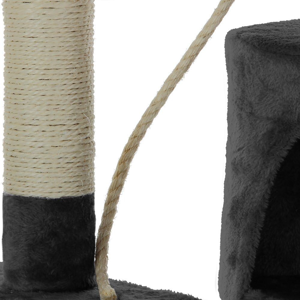 CARLA HOME 140cm Cat Tree for Indoor Cats with Plush Perch, Sisal Scratching Posts & Condo for Kittens & Adult Cats (Dark Grey) - Image 9