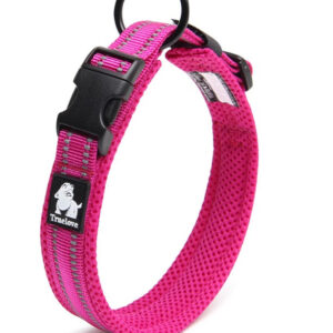 True Love Heavy Duty Reflective Dog Collar - Pink, L
