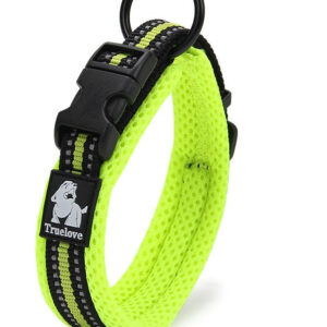True Love Heavy Duty Reflective Dog Collar - Yellow, XL