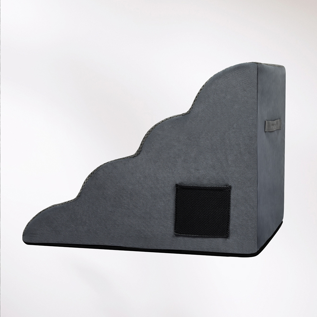 Pawz 4 Steps Pet Stairs Dog Ramp High Density Foam Grey - Image 5